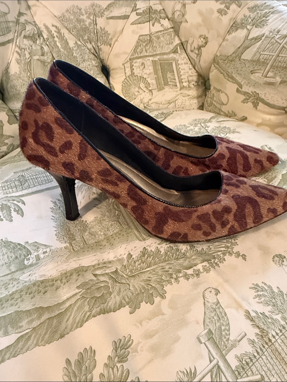comfort plus by Predictions Leopard-Print Pointed Toe Pumps - Brown and Black